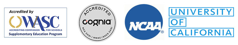 Accreditation_logos_updated2020 WASC and Cognia Accredited; Approved by NCAA and University of California